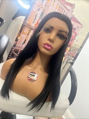 Black Straight Lace Front Wig - Elegant Natural Look